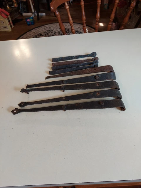 Primitive Antique Hand Forged Barn Door Strap Hinges Gate and others 2
