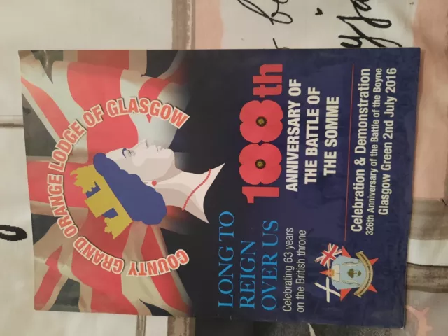 Orange Order Programmes 2016 Scotland Ulster Loyalist