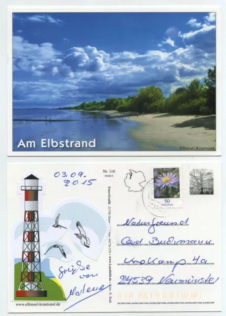 61118 - Am Elbstrand - Ansichtskarte, gelaufen