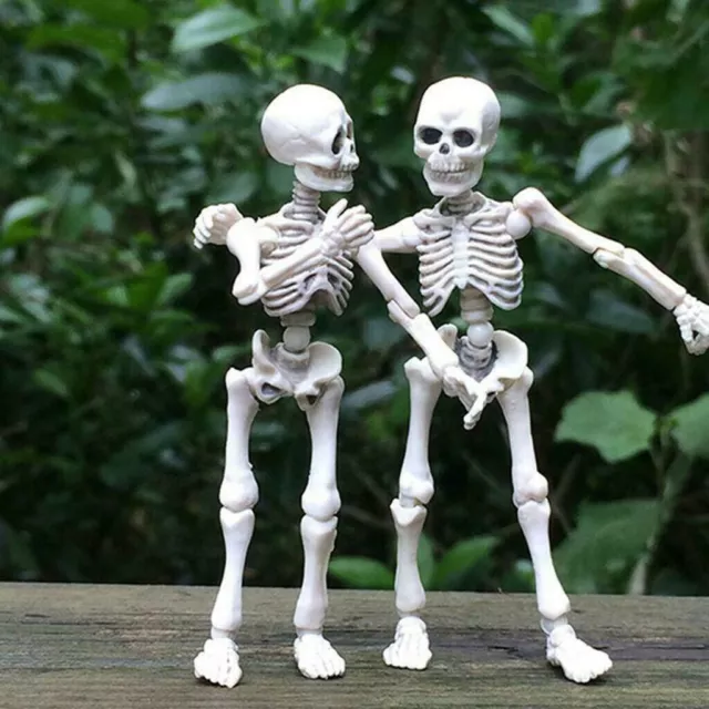 Movable Skeleton Human Model Skull Full Body Mini Figure Toy Halloween Kids UK