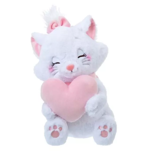 Disney Store Japan Aristocats Marie Fluffy Plush Toy Smile Hugging Heart NWT