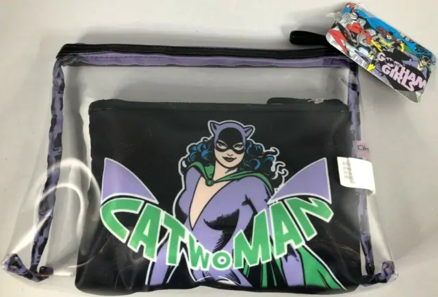Soho Beauty Retro Catwoman Womens Cosmetic Makeup Bag Gotham Girl New With Tags