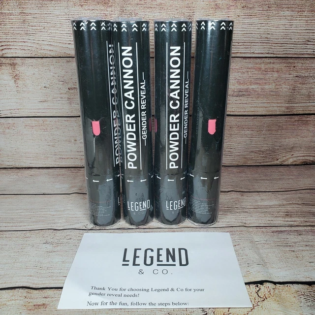 Legend & Co, Baby Gender Reveal Powder Cannons Air Powered 4 Pink