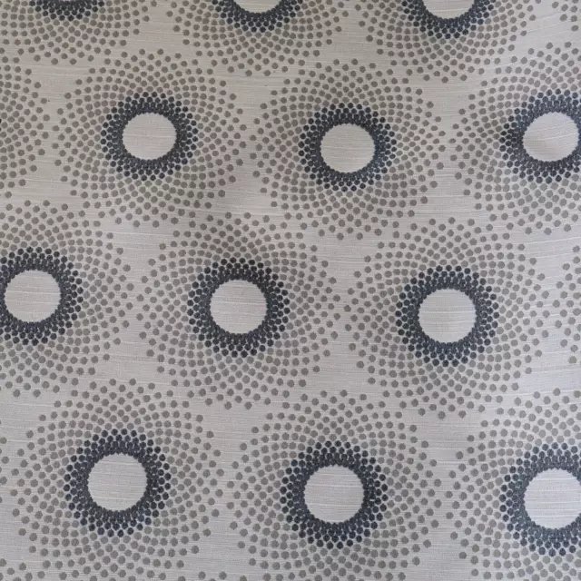 Vintage MCM Designtex Upholstery Fabric Phenomena Paperwhite Blue Circles 6.9 yd