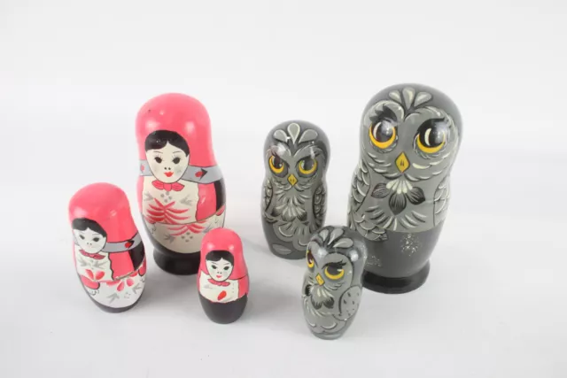 Nesting Dolls Matryoshka Dolls Owl Vintage