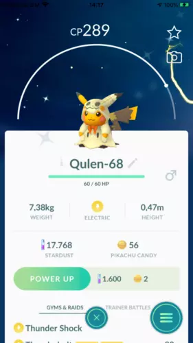 Pokemon Trade GO - Shiny Pikachu with Mimikyu Costume