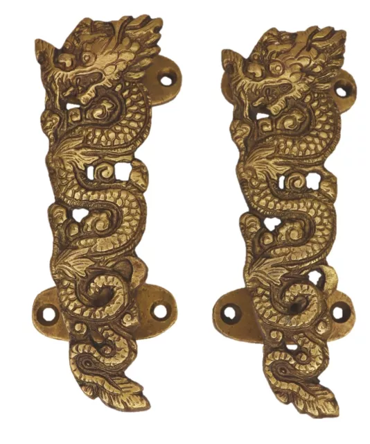 Dragon Shape Antique Victorian Style Handmade Brass Door Window Pull Handle Knob