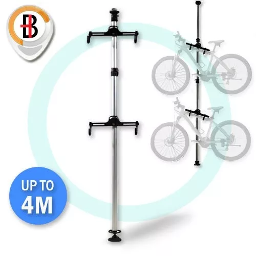 Heavy Duty Aluminum Alloy 2 Bike Bicycle Hanger Parking Rack Storage Stand To 4M