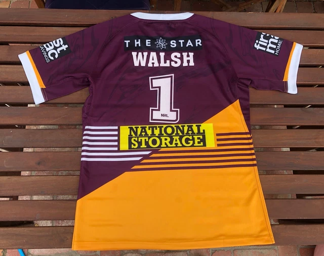 1 REECE WALSH 2024 Brisbane Broncos NRL Home Jersey Shirt Medium/Large