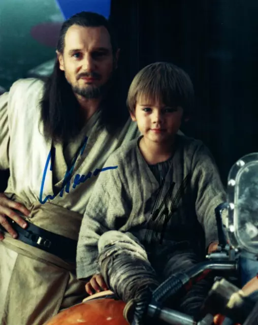 Jake Lloyd Liam Neeson Signed 8x10 Picture autographed Photo + COA