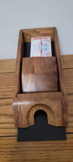 Vintage "Waco" Wood  Card Dealer's Shoe Blackjack Poker With Cards