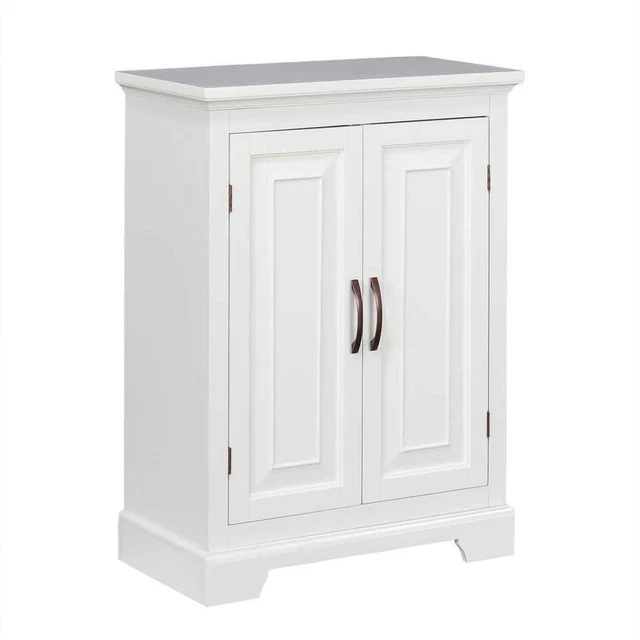 Gabinete de baño independiente Teamson 24"" x 12,5"" x 32"" con 3 estantes blanco