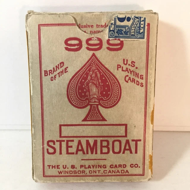 999 STEAMBOAT PLAYING CARDS Rare Made In Canada Version Vintage Complete RED 999 STEAMBOAT PLAYING CARDS Rare Made In Canada Version Vintage Complete RED