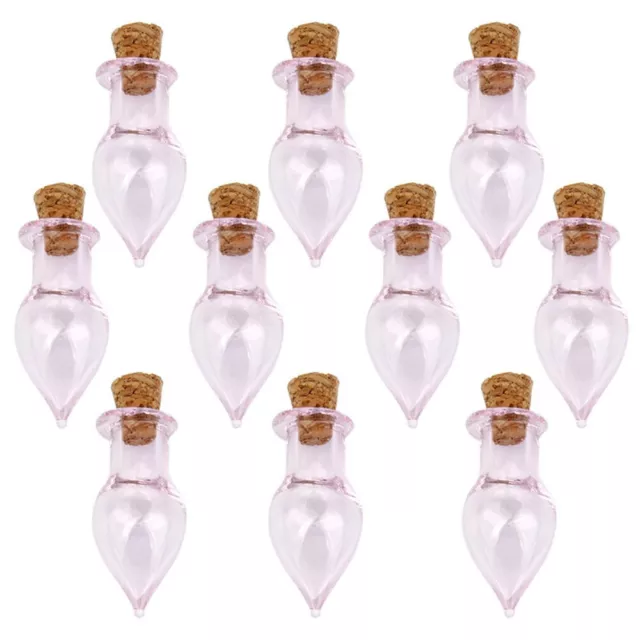 Mini Glass Storage Jars Bottles with Cork Lid Wish Note Craft Container 10pcs