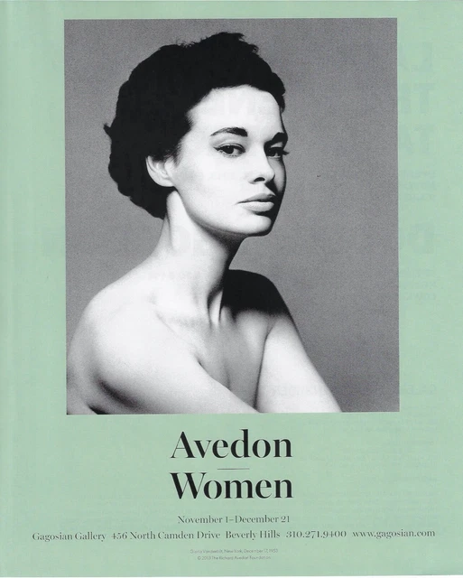 RICHARD AVEDON Gloria Vanderbilt Photo Gallery Exhibit Print Ad~2013