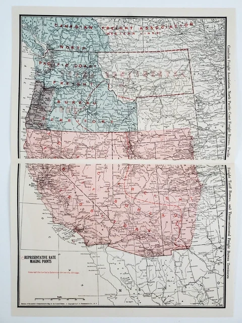 Transcontinental Cpr Map 1940S CANADIAN FREIGHT N Pacific Transcontinental Railroad Vintage Map ...