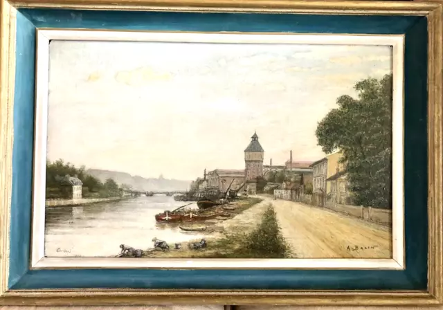 Tableau ancien huile sur bois signé Post Impressionniste période Art Déco 1933