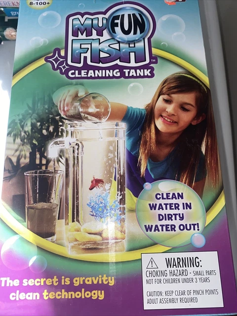 Self Cleaning My Fun Fish Tank Small Aquarium Desktop Kids Goldfish Bowl LED