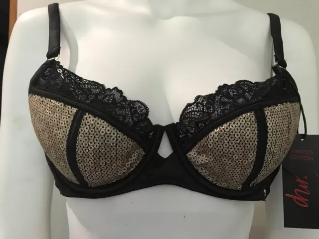 Brand New With Tags Bras N Things Vamp Jinxi Sequince Demi Cup Bra Size 10A