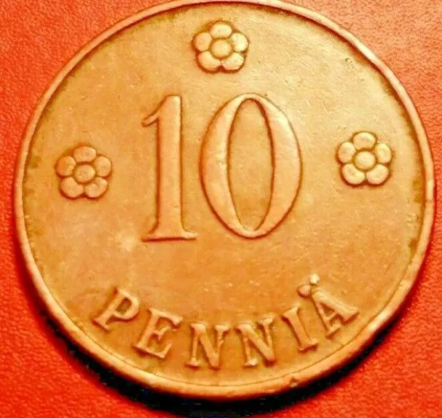 Finland  -10 penniä - Copper 1922  *condition good 1+ **