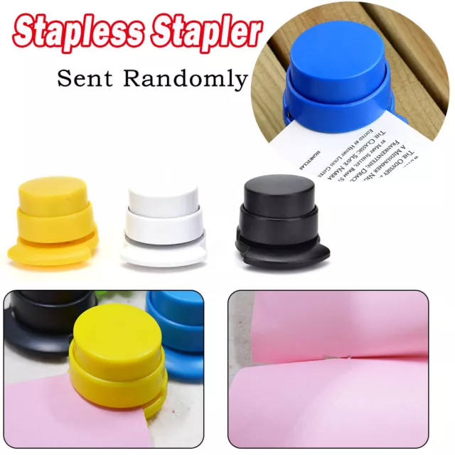 1X New Office Home Staple Free Stapleless Stapler Paper Binding Binder Paperclip