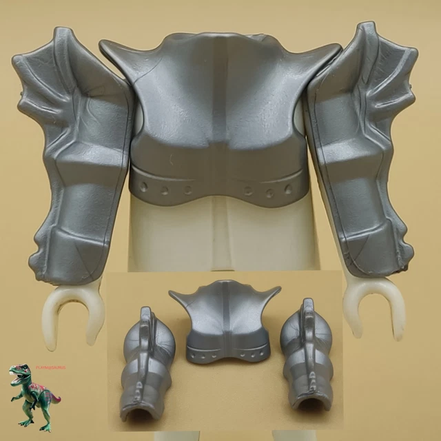 3 Cuirasses Playmobil Grises Protection Poitrine Médiévale - Occasion