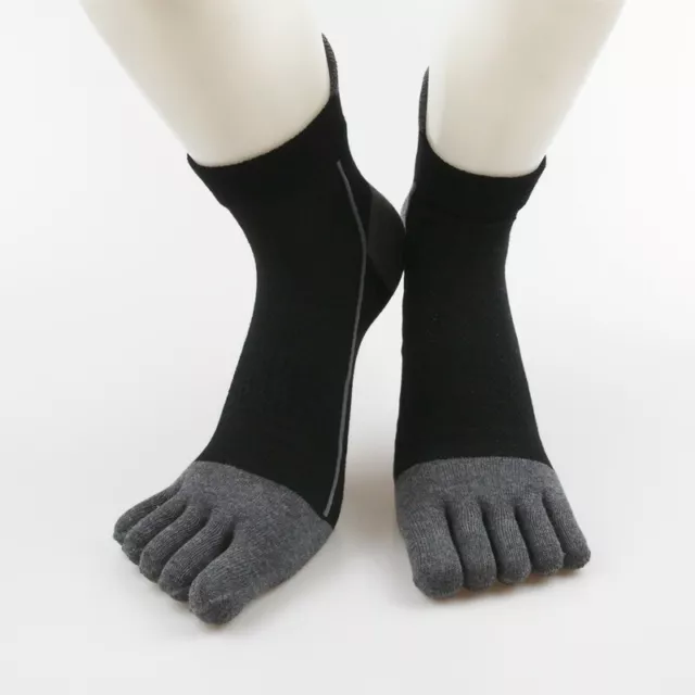 5 Pairs Five Finger Sports Men Cotton Toe Casual Breathable Toe Socks Mesh Ankle