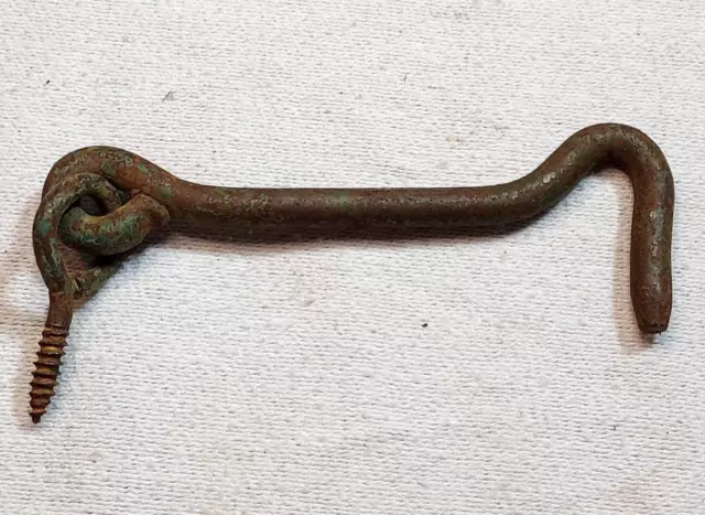 Antique Rustic Hand Forged Iron Door Latch Hook for Barn Shed Gate 5" 2 of 2