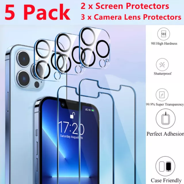 For iPhone 15 14 13 12 11 Pro Max Tempered Glass Screen Camera Lens Protectors