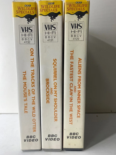 BUNDLE OF 3 BBC Wildlife Special Documentaries On VHS Video Cassette