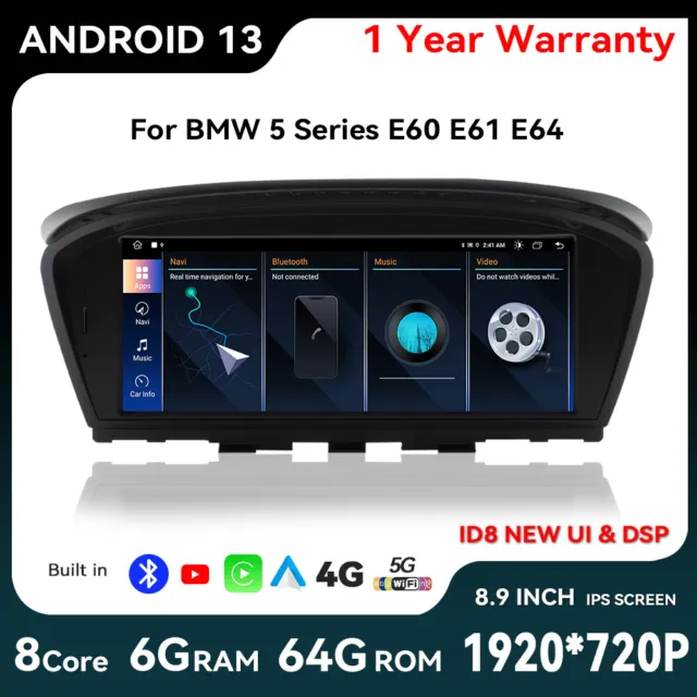 CarPlay Android 13 Für BMW 5er E60 E61 E90 E91 CCC CIC Autoradio GPS Navi WIFI