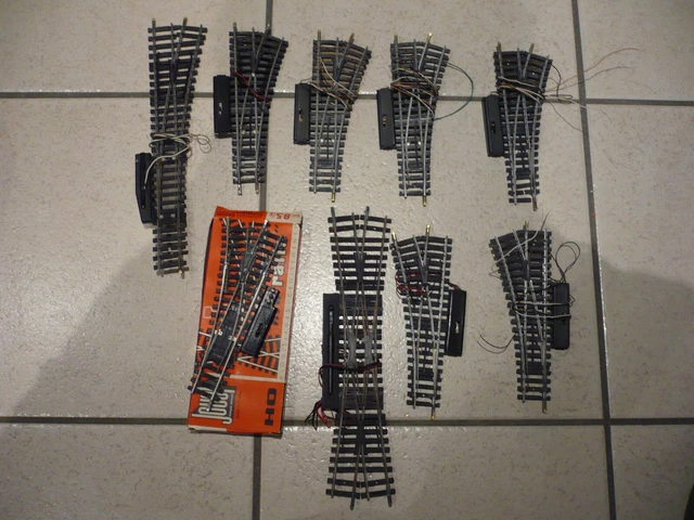 Lot Kleinbahn HO : 67 Rails + 1 Aiguillage électrique - Train Miniature Occasion
