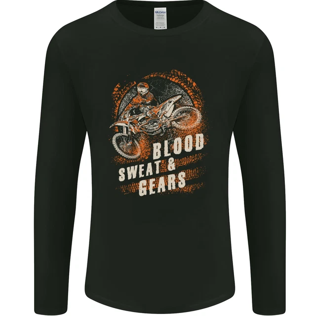 T-shirt da uomo Blood Sweat and Gears motocross a maniche lunghe