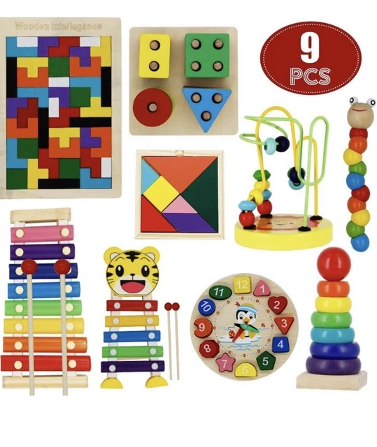6 Pack Toddler Puzzles Wooden Toys Shape Preschool Learning Early Education