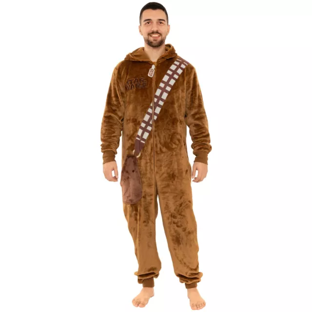 Mens Star Wars Chewbacca Fleece Sleepsuit | Adults Star Wars All In One Pyjamas