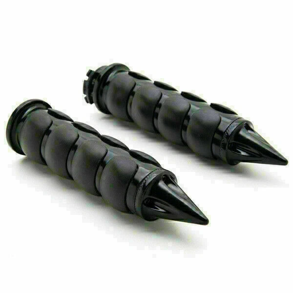Motorcycle Custom 1" 25mm Handlebar Spike Bar End Rubber Hand Grip Black S8 AU