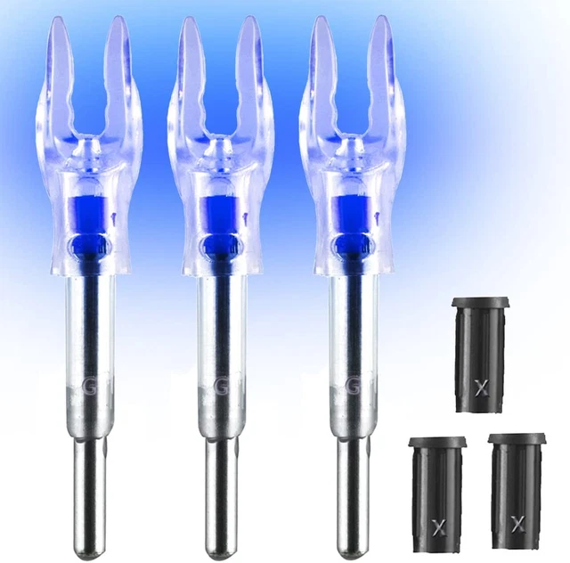 G/4.2Mm Lighted Nocks for Arrows 3PCS 🌟 Fits .165".204" Diameter🏹 Easy Install
