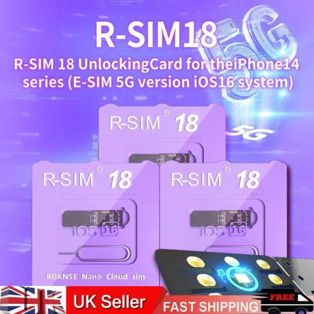 R-SIM 18 Nano Unlock RSIM Card Fit for iPhone 14 13 Pro MAX 12 Pro 11 X IOS16 UK