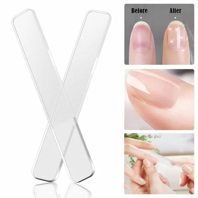 1*Professional Crystal Glass Finger Nail File with Case Pedicure Fingernail File