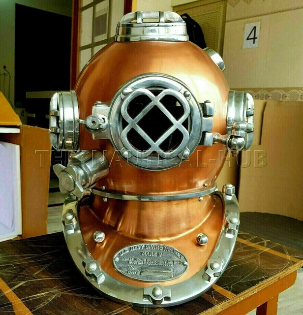 Casque De Plongée Mark V – Réplique Ancienne, Style US Navy, Fabriqué à La Main (neuf)