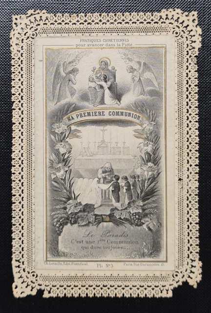 Images Religieuses - Image Pieuse Canivet Dentellée Fin 19 Eme Souvenir De Retraite Le Secret Du Bonneur 1931142237