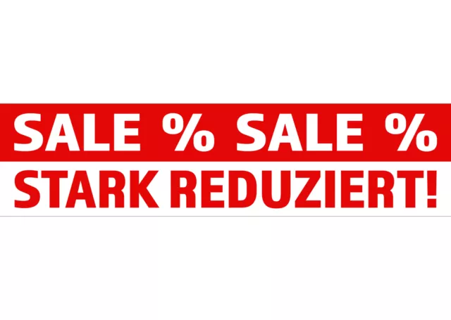 Banner oder Aufkleber SALE STARK REDUZIERT Prozente PVC-Banner Spanntransparent