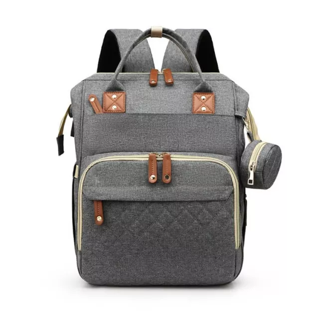 Diaper Bag Multi-Functional 3 in 1 Diaper Bag Backpack Travel Bassinet (Gray)