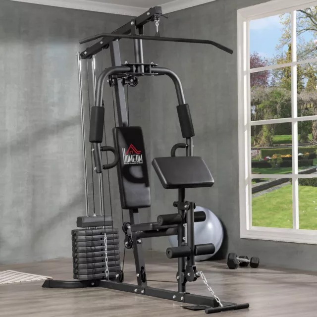 Multifunction Home Gym Machine with 45kg Weight Stack, for Full Body Workout