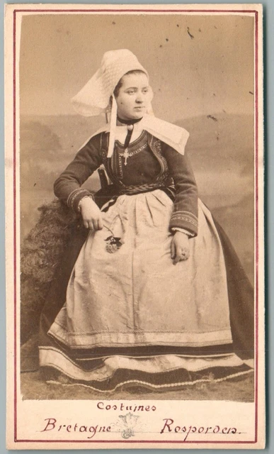Photo CDV Homme de Douarnenez Type Bretagne Folklorique 1875
