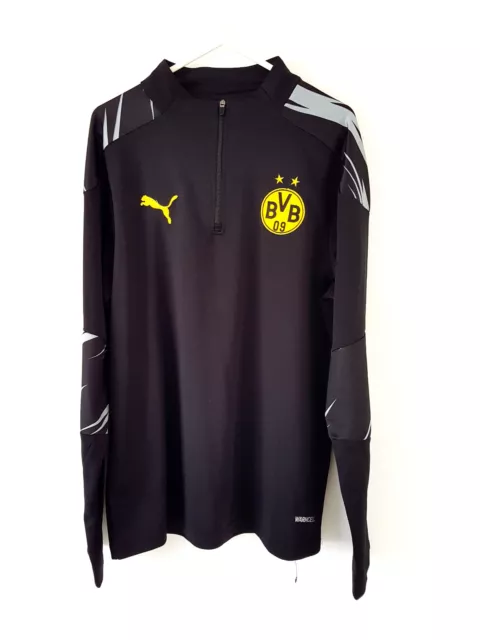 Borussia Dortmund Training Jumper. Small Adults Official Puma Black Football Top