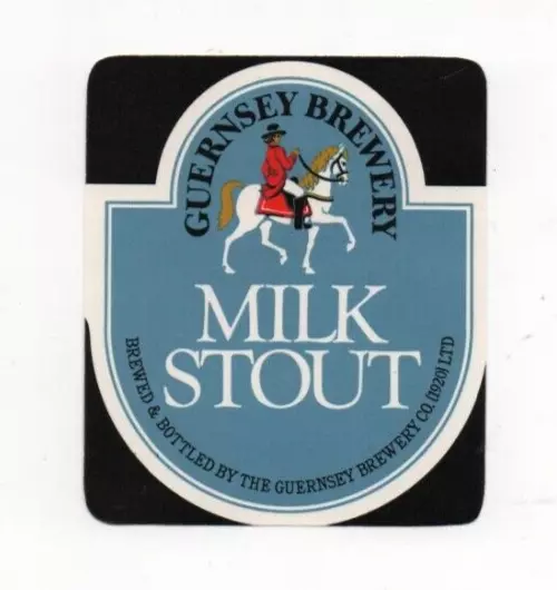 Guernsey - Vintage Beer Label - Guernsey Brewery - Milk Stout