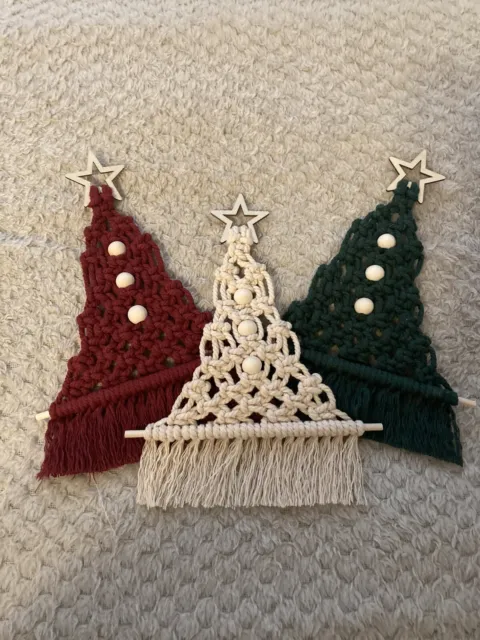 macrame christmas tree hanging decoration