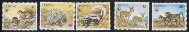 Lesotho: 1977; Scott 228-232,  WWF thematic, MNH, EBLS02