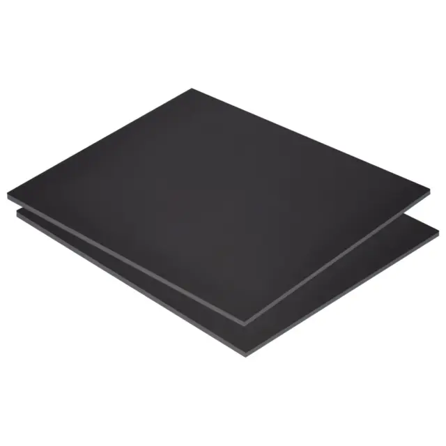 Negro ABS Plástico Hoja 10x8x0.12pulg para Edificio Modelo, DIY Artesanía, 2pzs